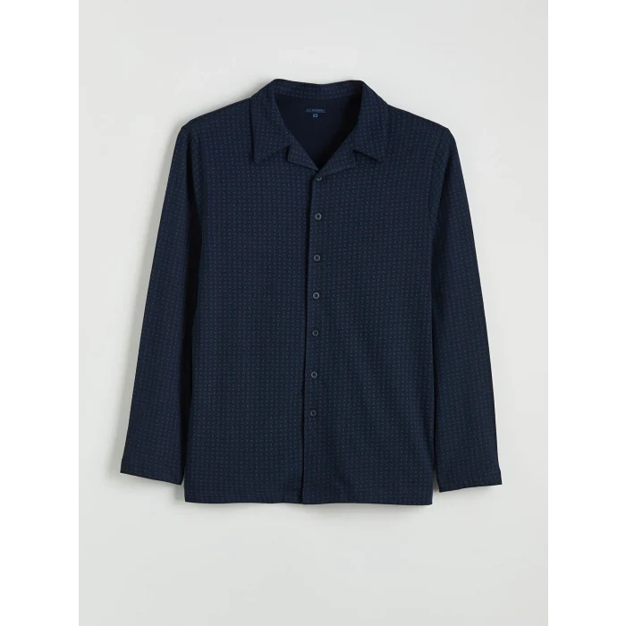 LC WAIKIKI Lacivert Standart Kalıp Erkek Düğmeli Pijama Takım