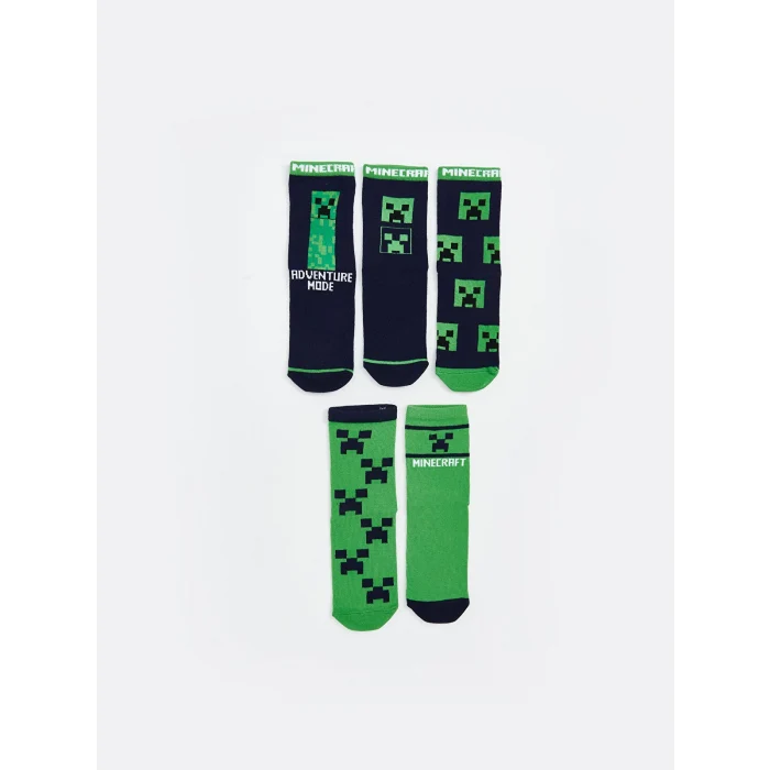 LCW Kids Karışık Minecraft Desenli Erkek Çocuk Soket Çorap 5li