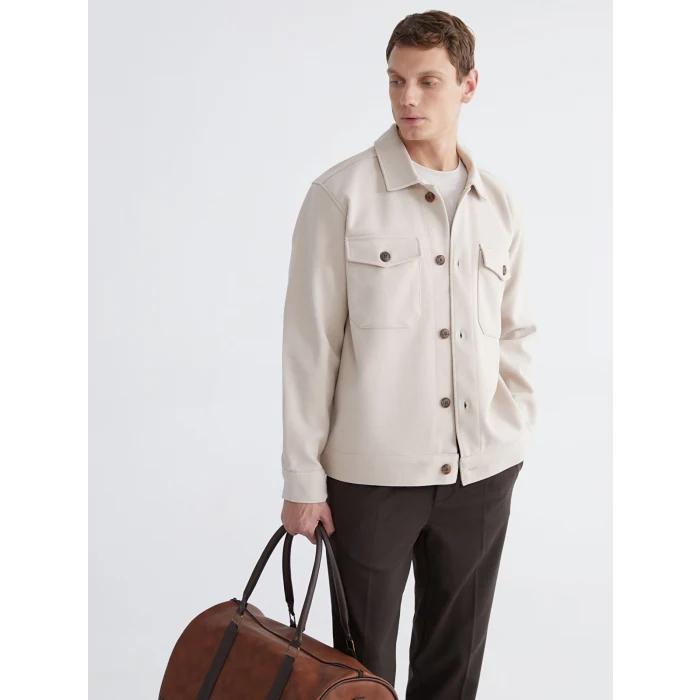 LCW Vision Bej Regular Fit Kaşe Erkek Gömlek Ceket