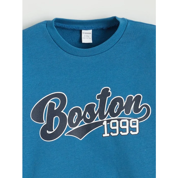 LCW Kids Beyaz Bisiklet Yaka Erkek Çocuk Sweatshirt 2li