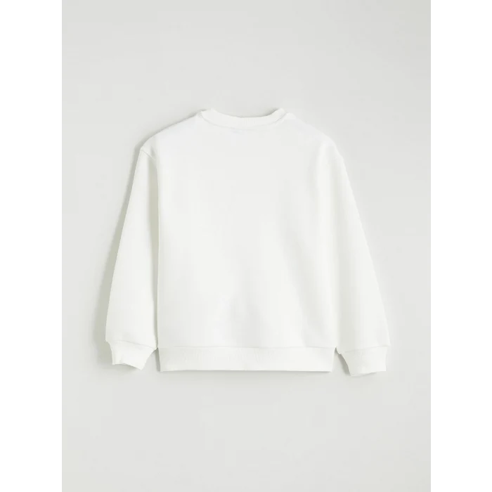 LCW Kids Ekru Wednesday Baskılı Kız Çocuk Kalın Sweatshirt