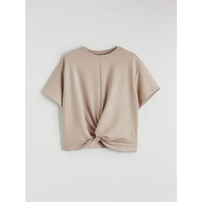 LCW Kids Ekru Kız Çocuk Tişört ve İspanyol Paça Tayt