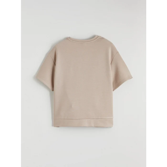 LCW Kids Ekru Kız Çocuk Tişört ve İspanyol Paça Tayt