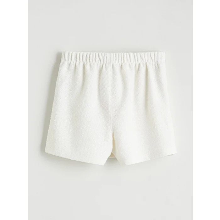 LCW Kids Ekru Beli Lastikli Kız Çocuk Tüvit Şort Etek