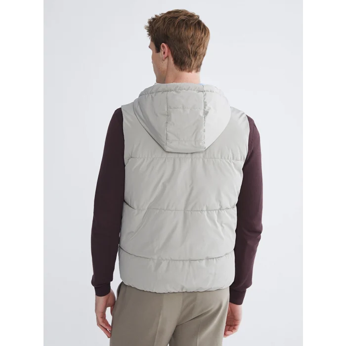 LCW Vision Bej Standart Kalıp Kapüşonlu Erkek Şişme Yelek