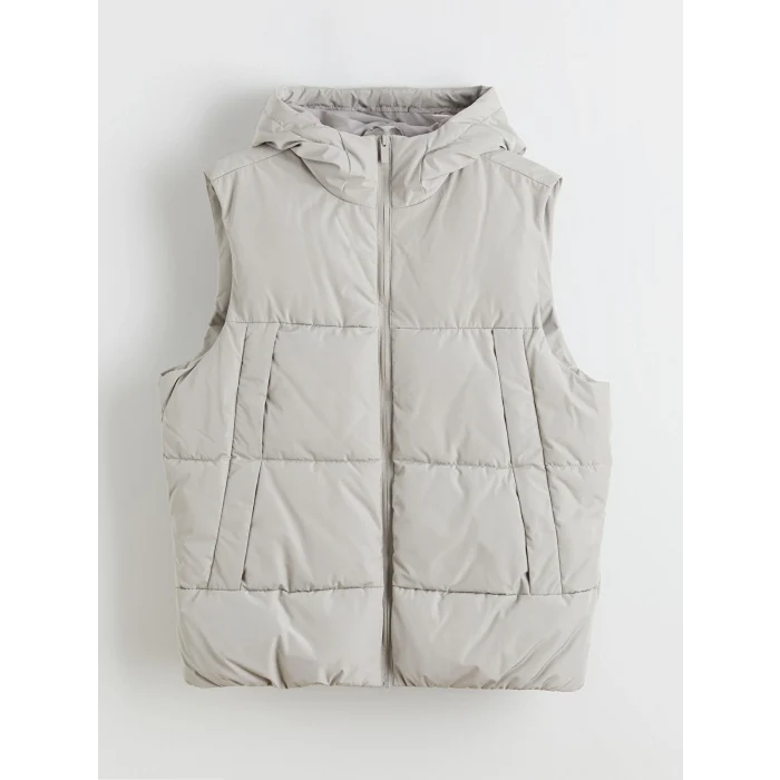 LCW Vision Bej Standart Kalıp Kapüşonlu Erkek Şişme Yelek