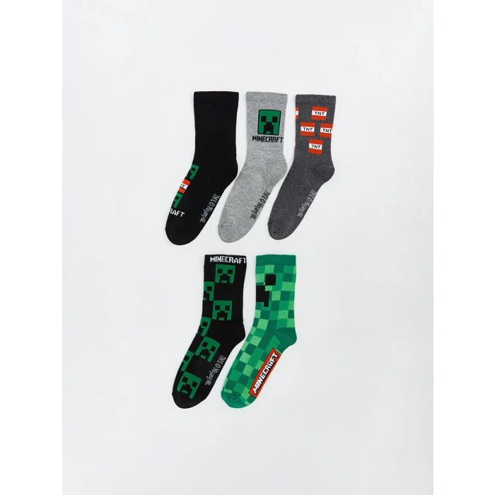 LCW Kids Karışık Minecraft Desenli Erkek Çocuk Soket Çorap 5li