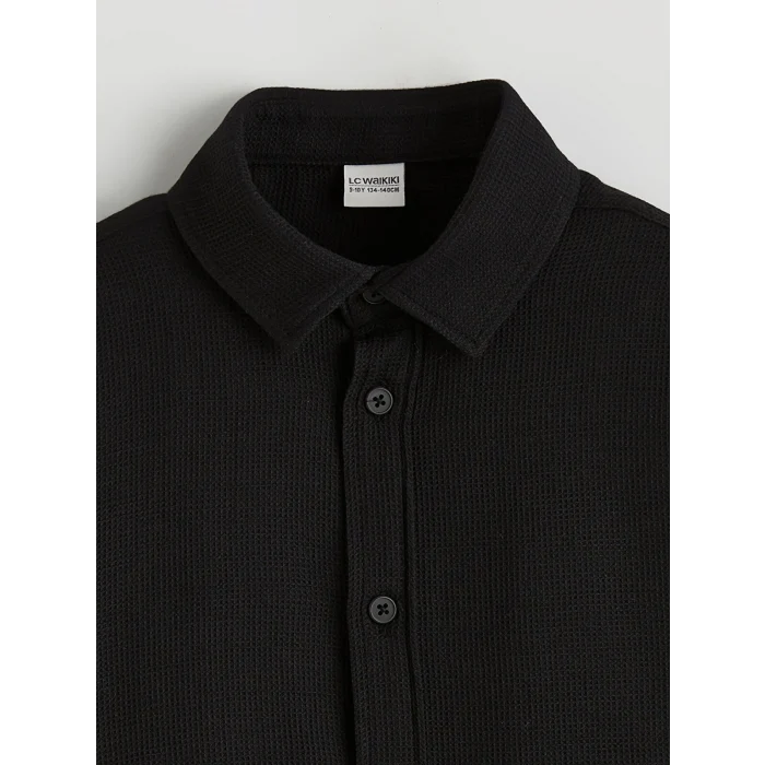 LCW Kids Siyah Armürlü Erkek Çocuk Gömlek