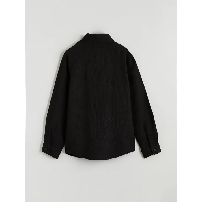 LCW Kids Siyah Armürlü Erkek Çocuk Gömlek