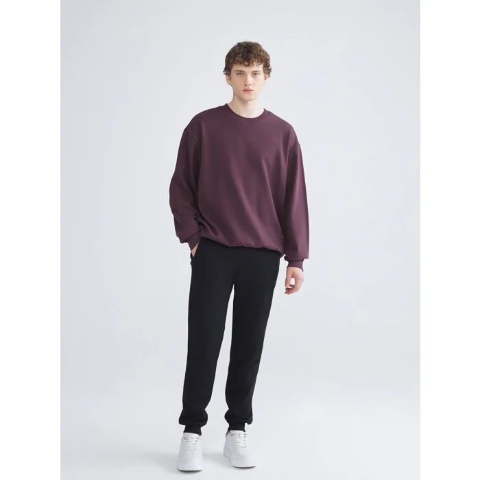 XSIDE Siyah Standart Kalıp Erkek Kalın Jogger Eşofman Altı