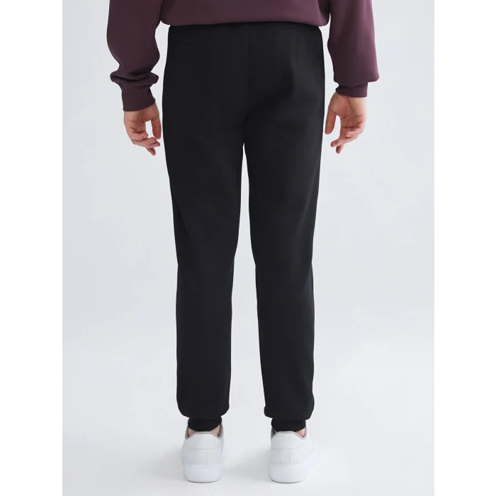 XSIDE Siyah Standart Kalıp Erkek Kalın Jogger Eşofman Altı