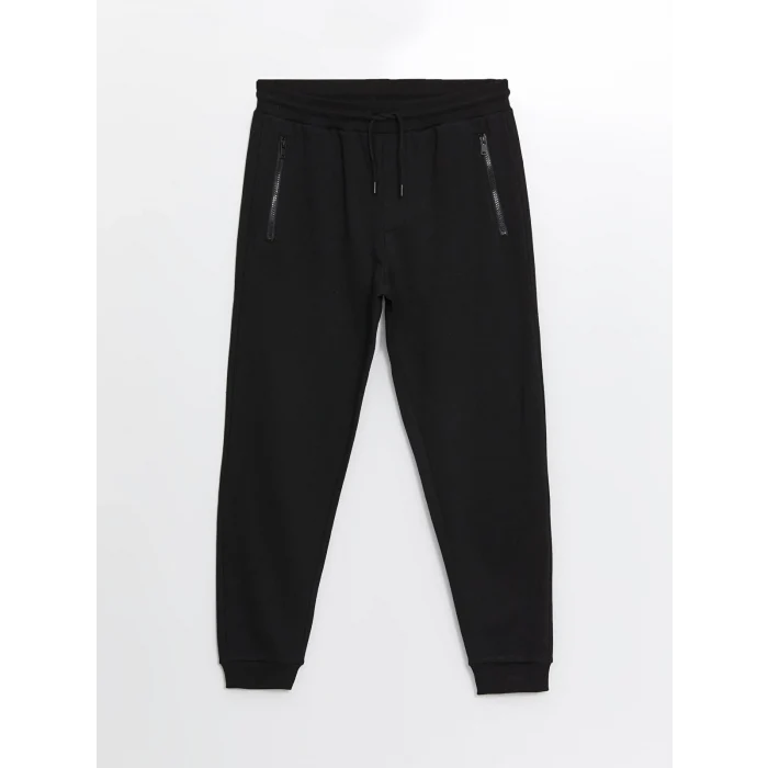 XSIDE Siyah Standart Kalıp Erkek Kalın Jogger Eşofman Altı