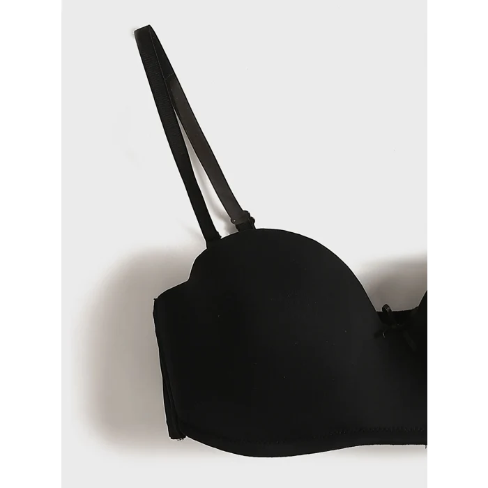 LCW DREAM Siyah Balenli Dolgusuz Straplez Sütyen