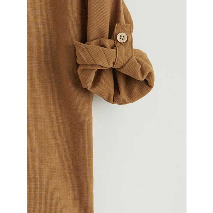 LCW Kids Kahverengi Hakim Yaka Erkek Çocuk Gömlek