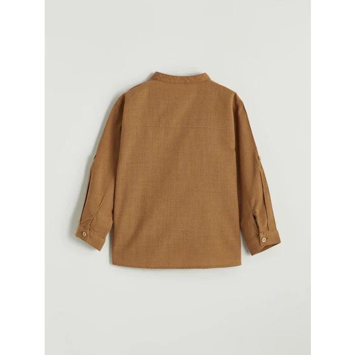 LCW Kids Kahverengi Hakim Yaka Erkek Çocuk Gömlek