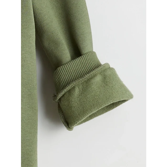 LCW baby Haki Dinozor Baskılı Erkek Bebek Sweatshirt