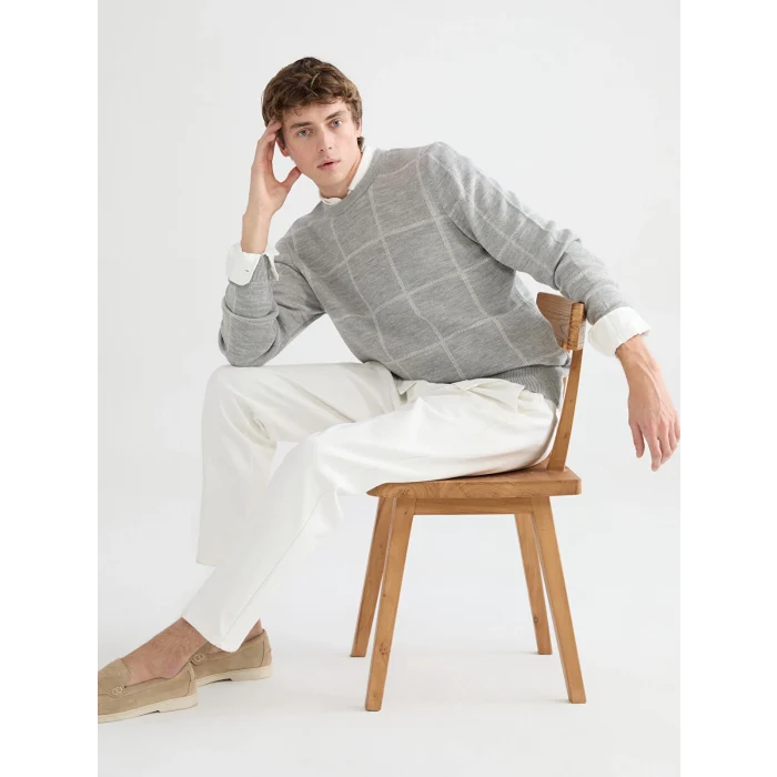 SOUTHBLUE Gri Bisiklet Yaka Erkek Triko Kazak