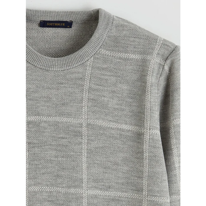 SOUTHBLUE Gri Bisiklet Yaka Erkek Triko Kazak