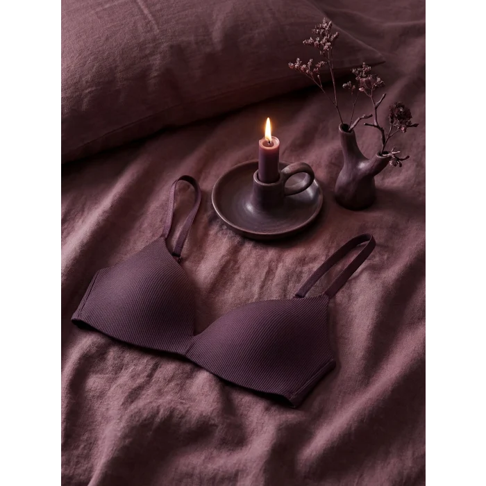 LCW DREAM Mürdüm Balensiz Dolgusuz Düz Üçgen Sütyen