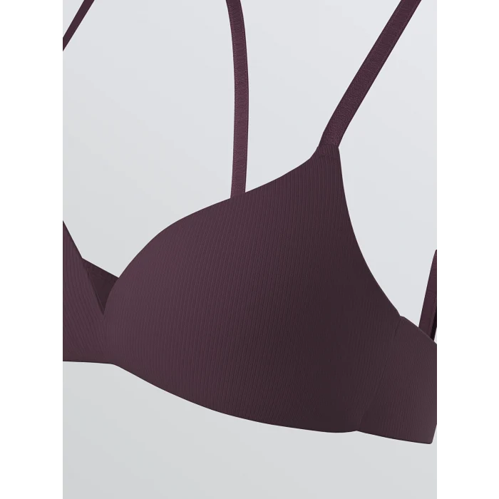 LCW DREAM Mürdüm Balensiz Dolgusuz Düz Üçgen Sütyen