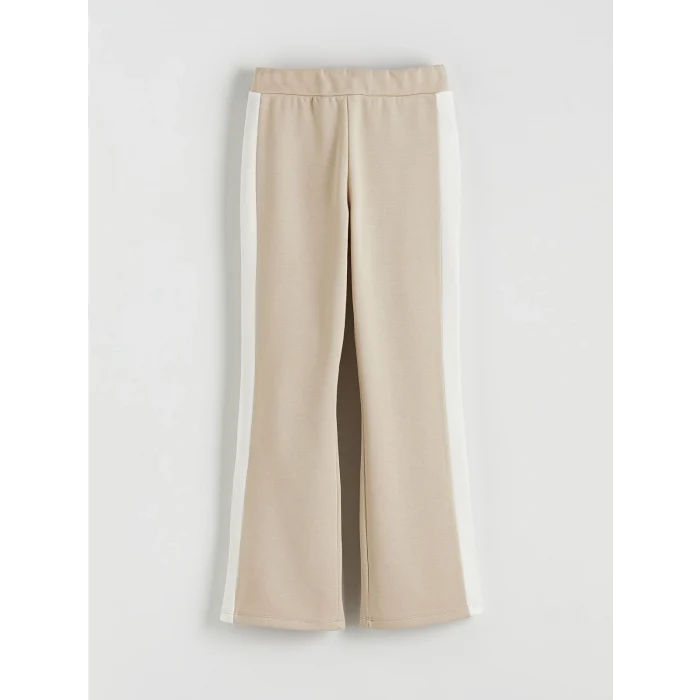 LCW Kids Ekru Bisiklet Yaka Kız Çocuk Soft Touch Sweatshirt ve Eşofman Altı