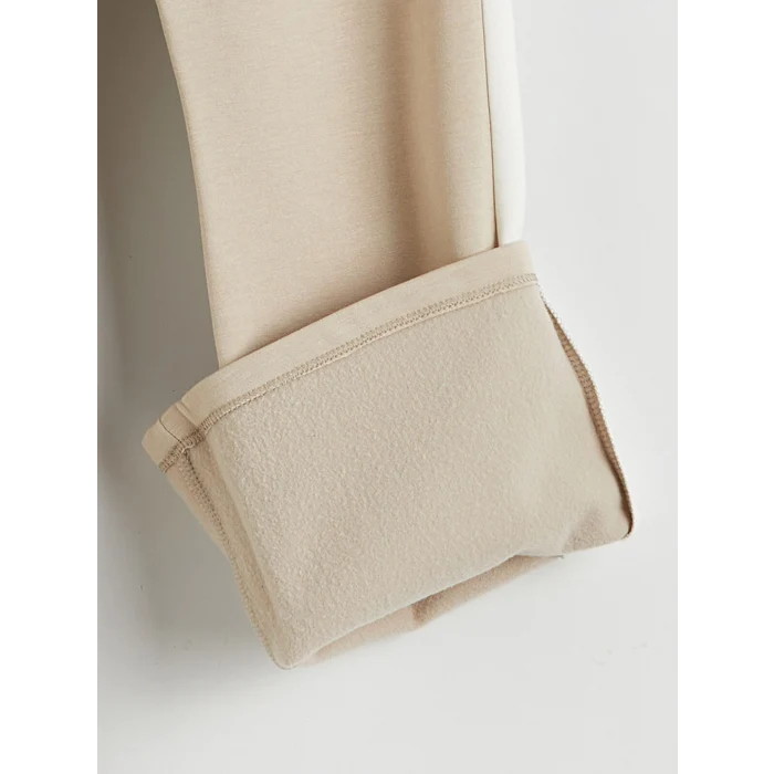 LCW Kids Ekru Bisiklet Yaka Kız Çocuk Soft Touch Sweatshirt ve Eşofman Altı