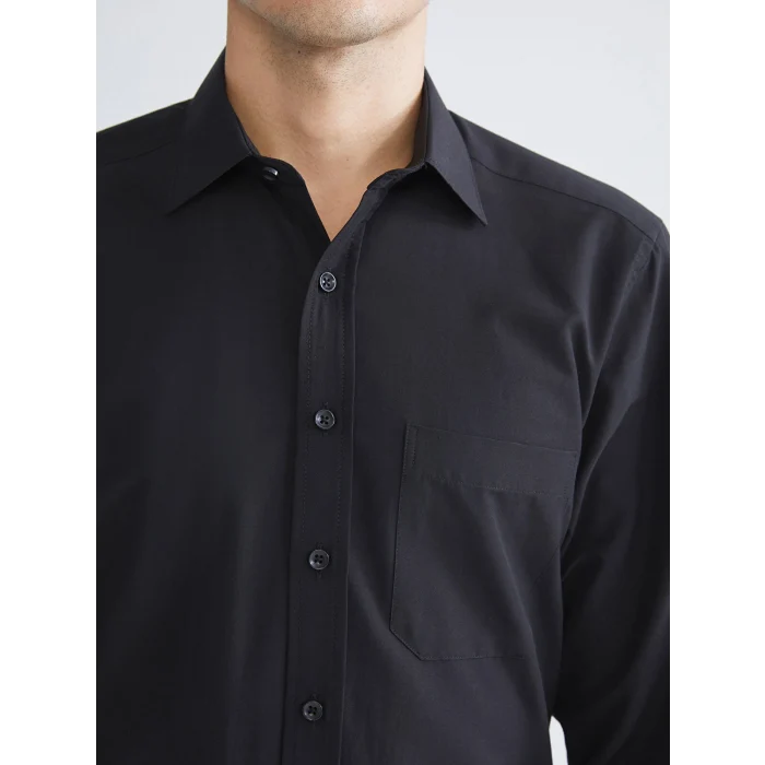 LCW BUSINESS Siyah Regular Fit Uzun Kollu Erkek Gömlek