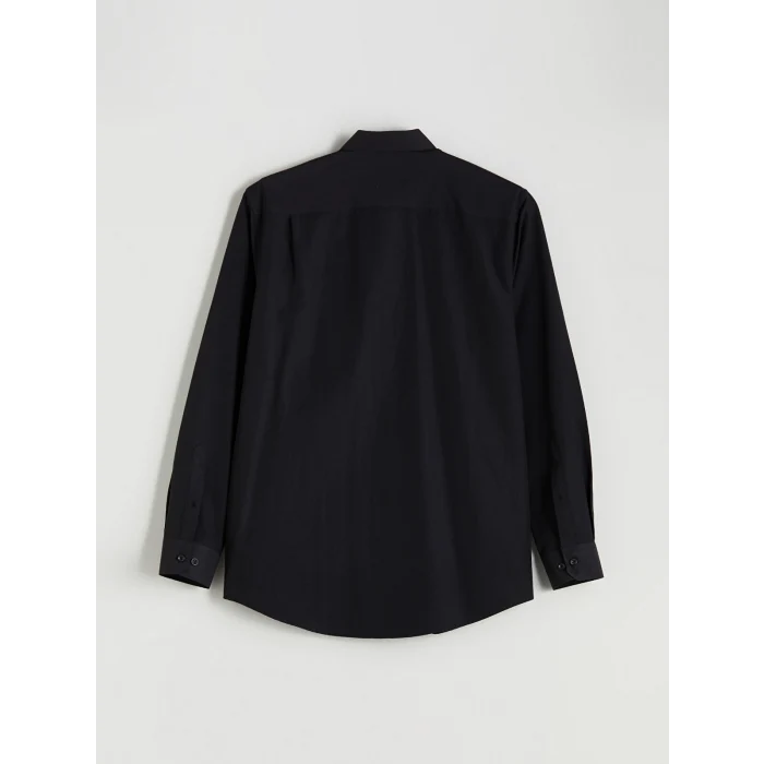 LCW BUSINESS Siyah Regular Fit Uzun Kollu Erkek Gömlek