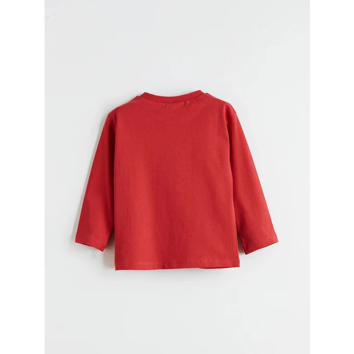 LCW baby Kırmızı Brooklyn Baskılı Erkek Bebek Tişört