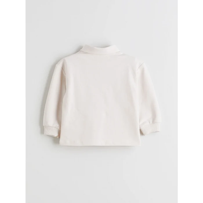 LCW baby Bej Polo Yaka Erkek Bebek Sweatshirt ve Pantolon