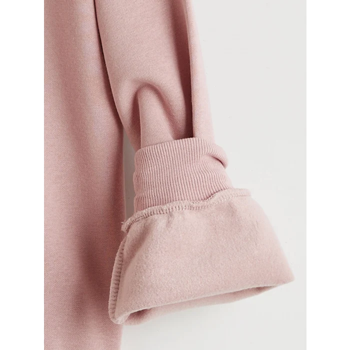 LCW Kids Pembe Baskılı Kız Çocuk Kalın Sweatshirt