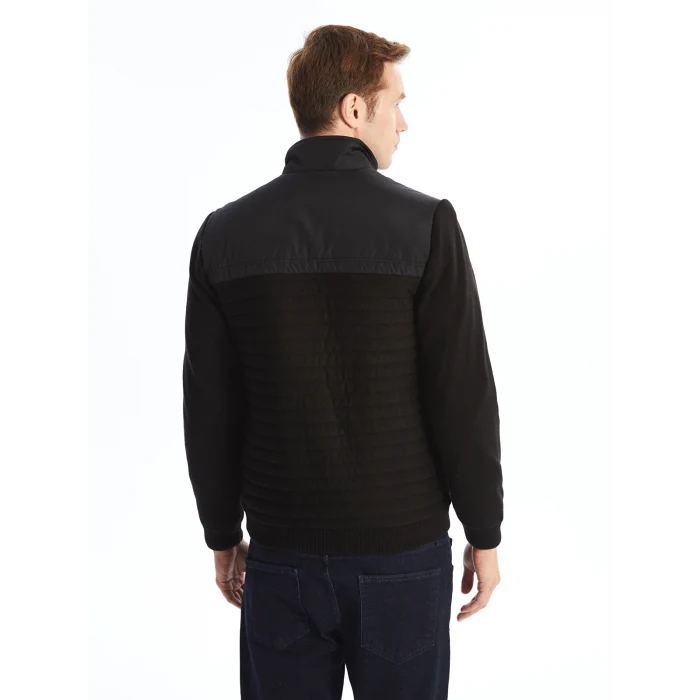 LCWAIKIKI Classic Siyah Standart Kalıp Dik Yaka Erkek Triko Mont