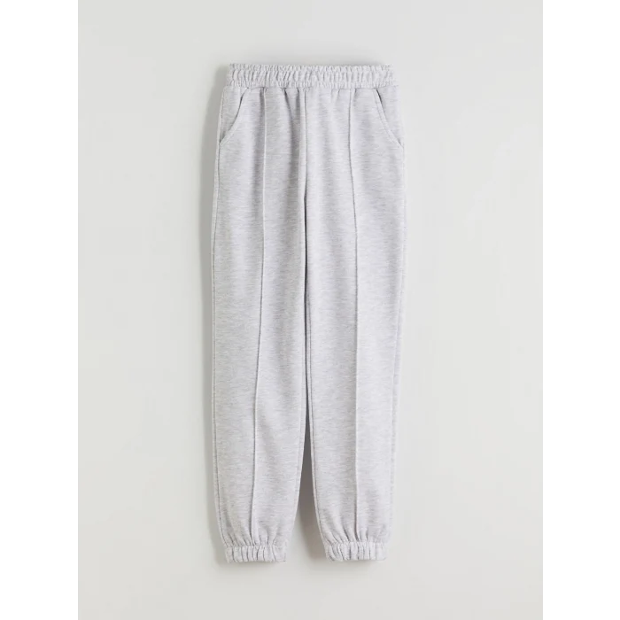 LCW Kids Gri Beli Lastikli Kız Çocuk Jogger Eşofman Altı