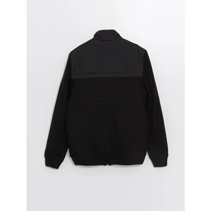 LCWAIKIKI Classic Siyah Standart Kalıp Dik Yaka Erkek Triko Mont