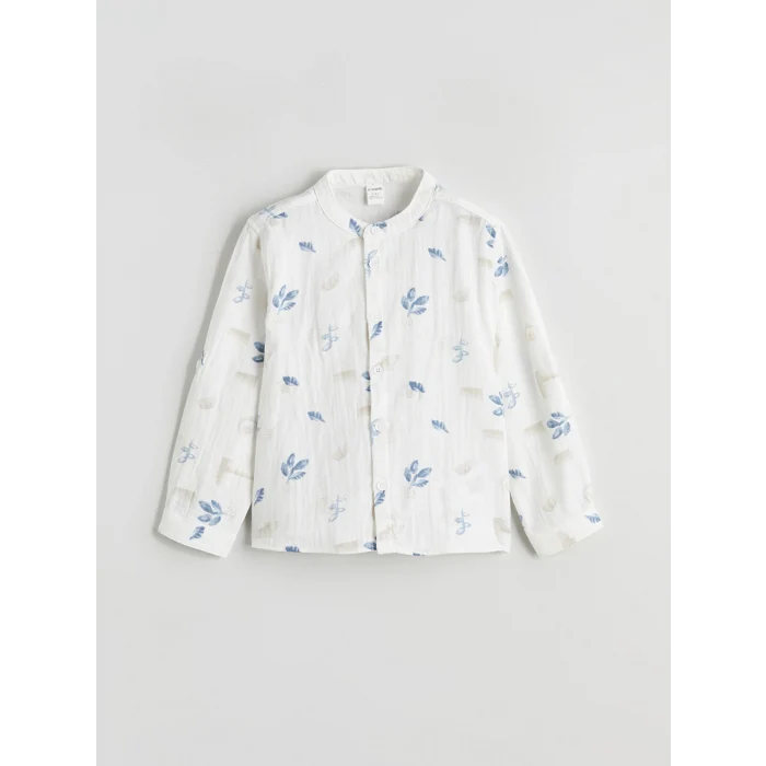 LCW Kids Ekru Hakim Yaka Uzun Kollu Erkek Çocuk Gömlek