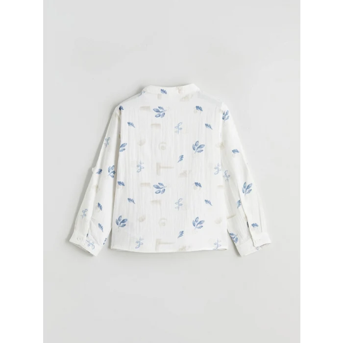 LCW Kids Ekru Hakim Yaka Uzun Kollu Erkek Çocuk Gömlek