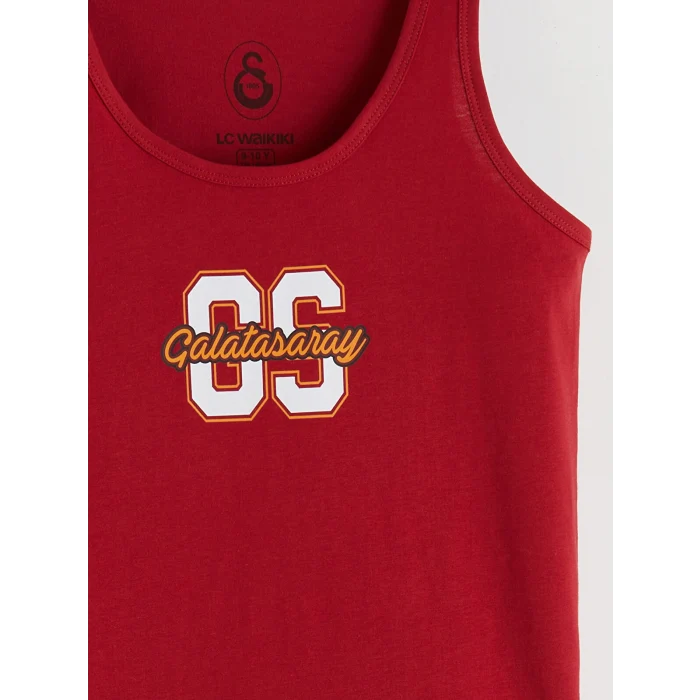 LCW Kids Kırmızı Bisiklet Yaka Galatasaray Baskılı Erkek Çocuk Atlet 2li