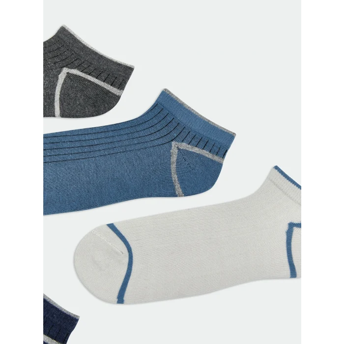 LCW ACCESSORIES Karışık Çizgili Erkek Patik Çorap 5li