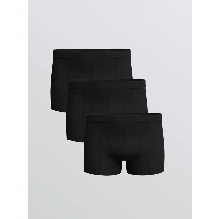 LC WAIKIKI Siyah Standart Kalıp Pamuklu Esnek Erkek Boxer 3lü