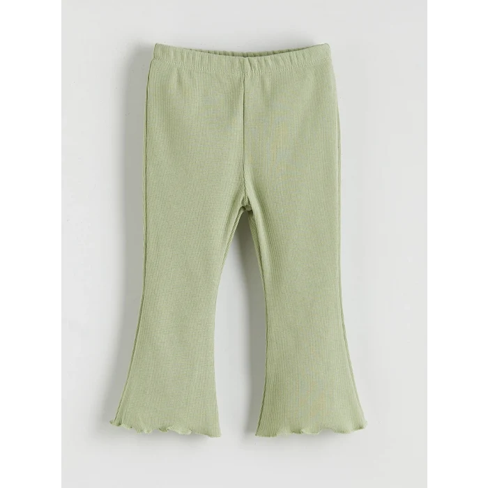 LCW baby Yeşil Bisiklet Yaka Kız Çocuk Tişört ve Tayt