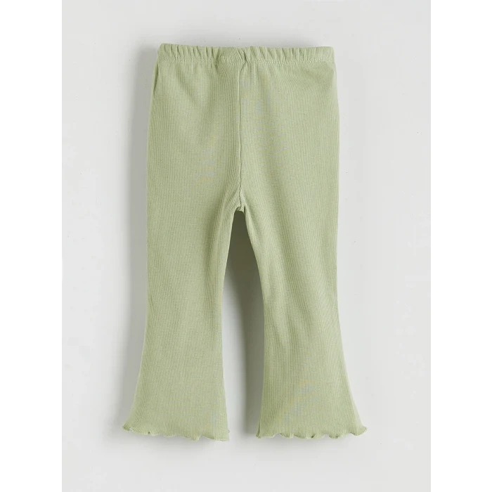 LCW baby Yeşil Bisiklet Yaka Kız Çocuk Tişört ve Tayt