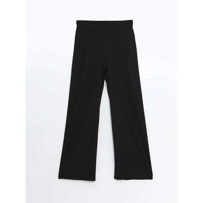 LCWAIKIKI Classic Siyah Beli Lastikli Dokulu Kadın Pantolon