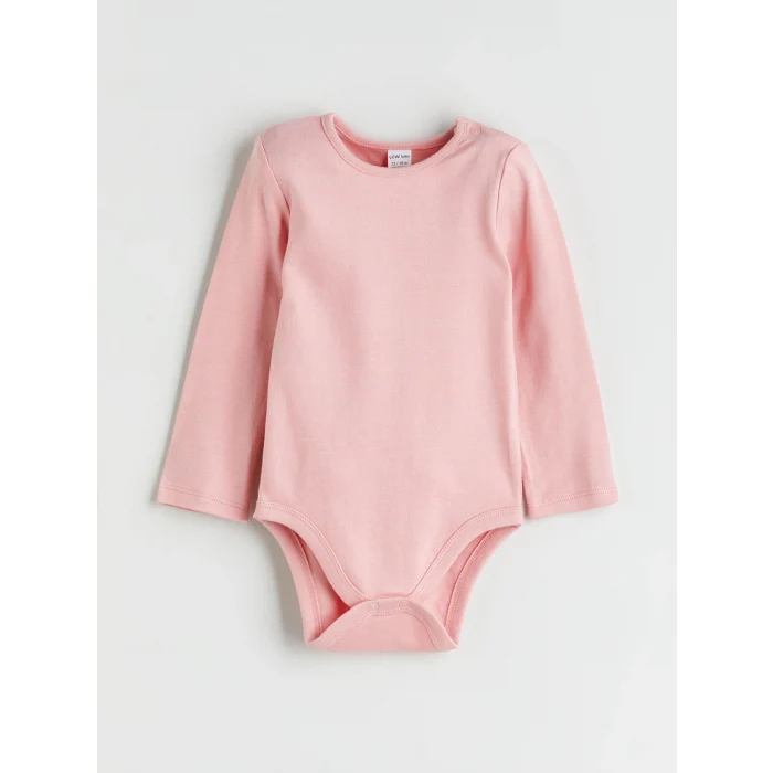 LCW baby Ekru Baskılı Kız Uzun Kollu Bebek Çıtçıtlı Body 2li