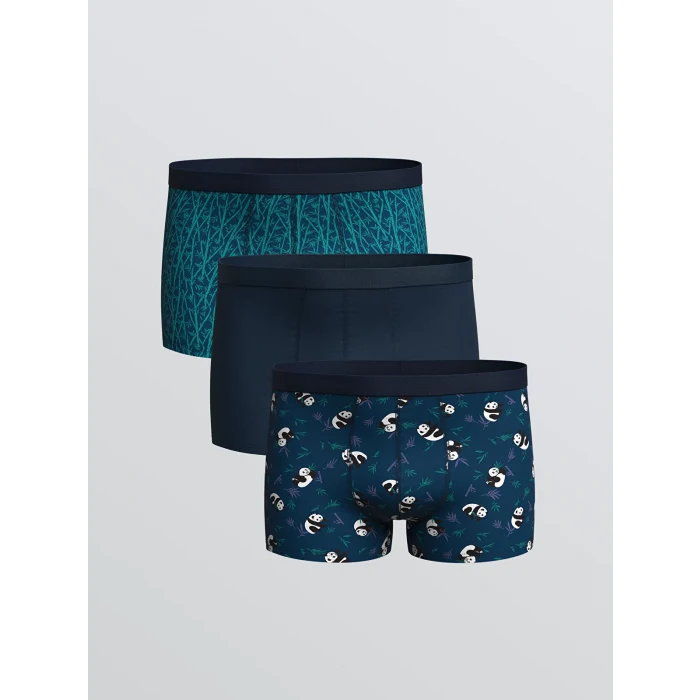 LC WAIKIKI Lacivert Standart Kalıp Pamuklu Esnek Erkek Boxer 3lü