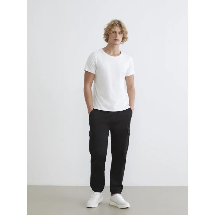 XSIDE Siyah Standart Kalıp Erkek Kargo Pantolon