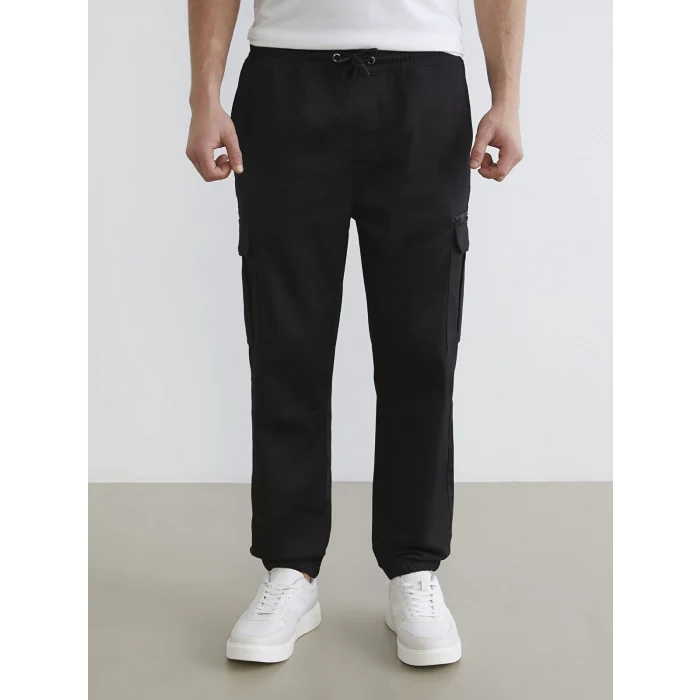XSIDE Siyah Standart Kalıp Erkek Kargo Pantolon