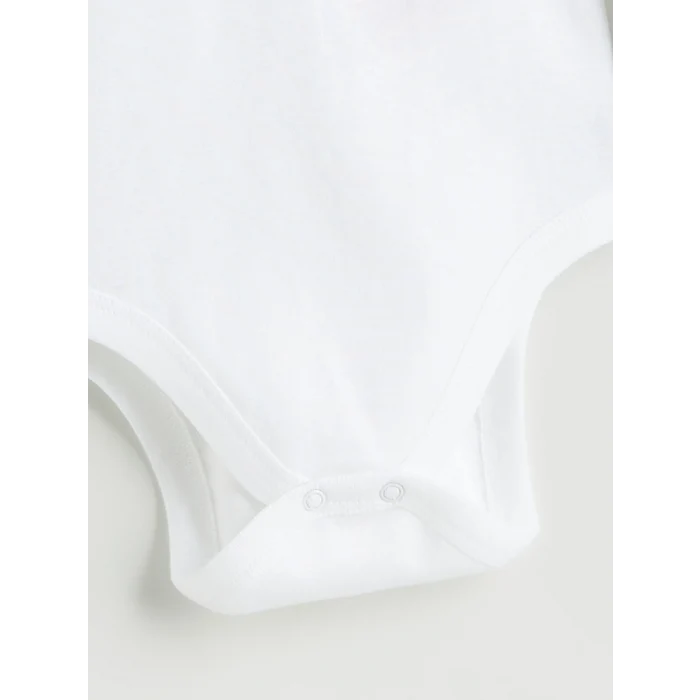 LCW baby Ekru Bisiklet Yaka Uzun Kollu Kız Bebek Çıtçıtlı Bodysuit 2li