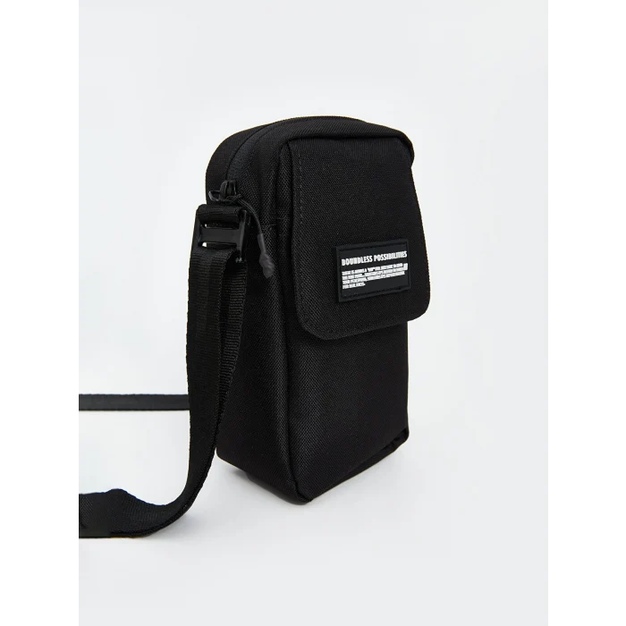 LCW ACCESSORIES Siyah Yazı Baskılı Erkek Göğüs Çantası