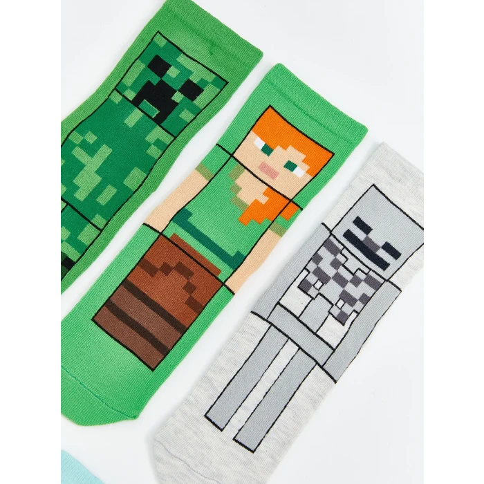 LCW Kids Karışık Minecraft Baskılı Erkek Çocuk Soket Çorap 5li