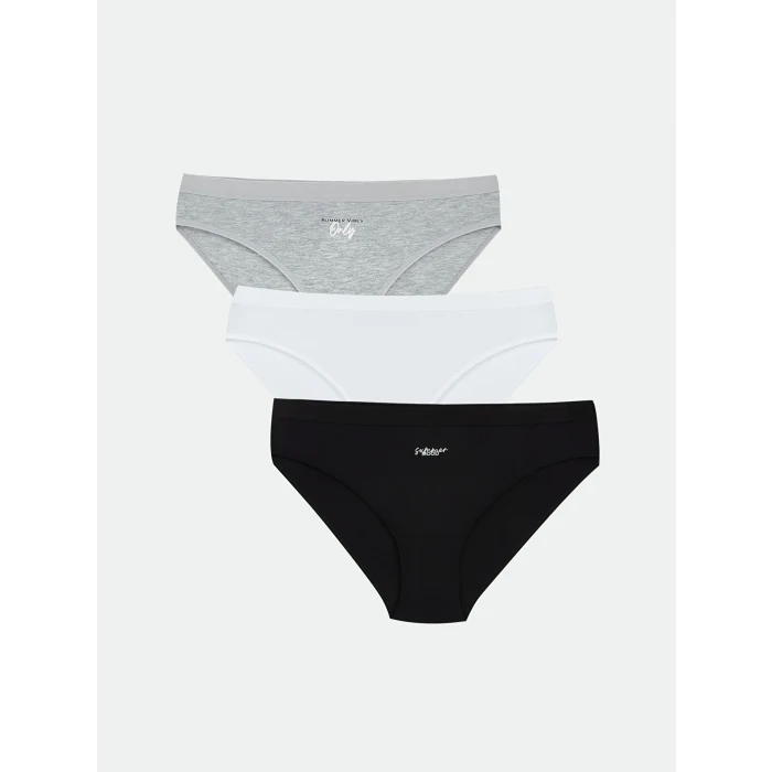 LCW Young Siyah Baskılı Bikini Külot 3lü